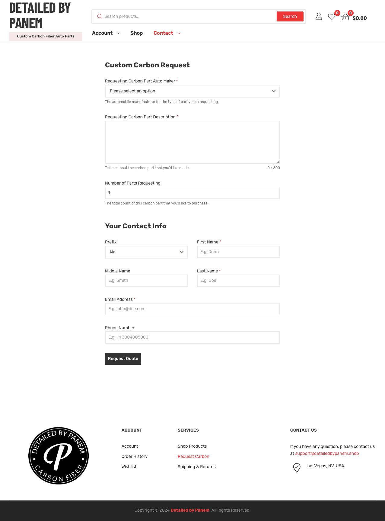 Request custom carbon form